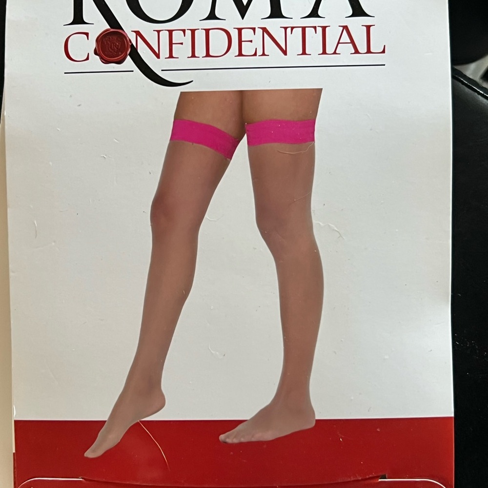 Roma Pink Thigh High Stockings